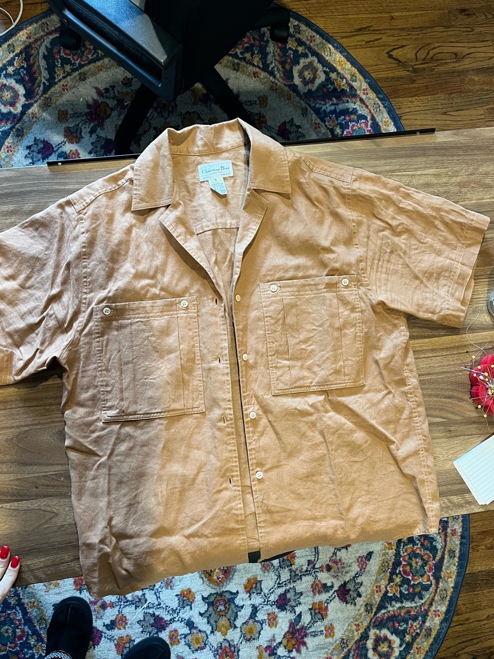 VTG Dior Short-Sleeve Shirt in Light Brown